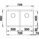 BLANCO SUBLINE 350/350-U SILGRANIT® PuraDur® II   sand